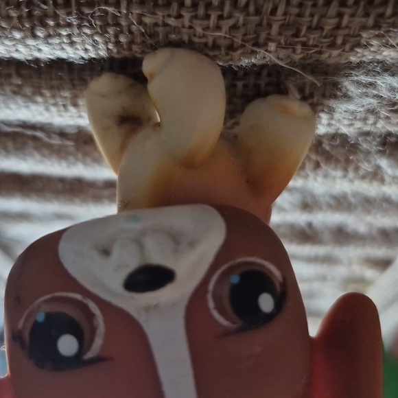 Littlest Pet Shop LPS #25 Brown White Boxer Dog Brown Dot Eyes - Picture 3 of 3